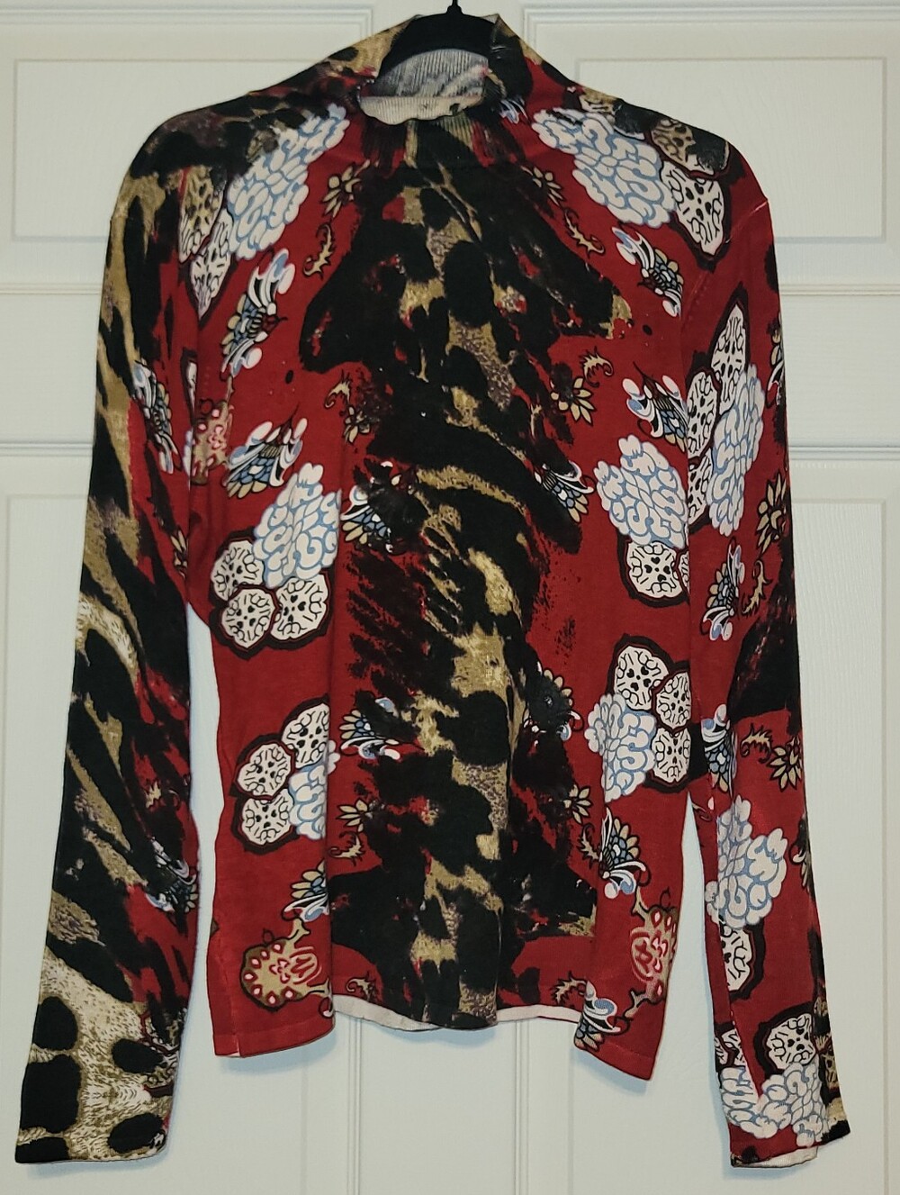 Red Floral & Animal Print Sweater